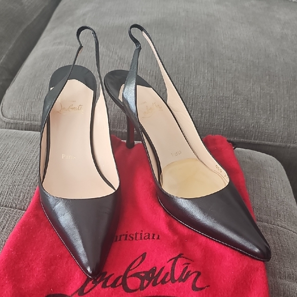 Christian Louboutin Shoes - Christian Louboutin Elegant Black Slingback Heels
